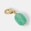 Accessorize 14ct Gold-Plated Semi Precious Stone Charm Green
