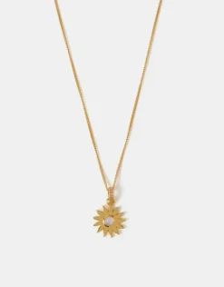 Accessorize 14ct Gold-Plated Sun Pendant Necklace