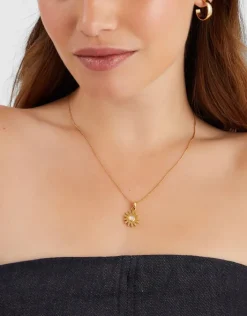 Accessorize 14ct Gold-Plated Sun Pendant Necklace