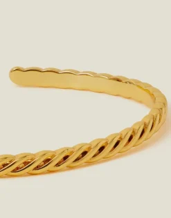 Accessorize 14ct Gold-Plated Twisted Bangle Cuff