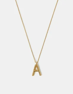 Accessorize 14ct Gold-Plated Twisted Initial Necklace Gold