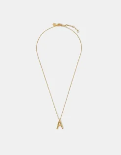 Accessorize 14ct Gold-Plated Twisted Initial Necklace Gold