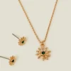 Accessorize Daisy Stud Earrings and Necklace Set