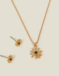 Accessorize Daisy Stud Earrings and Necklace Set
