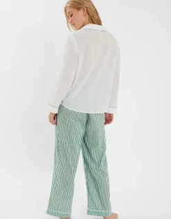 Accessorize Dandelion Stripe Print Pyjama Set Green