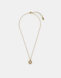 Accessorize Diamante Sun Pendant Necklace