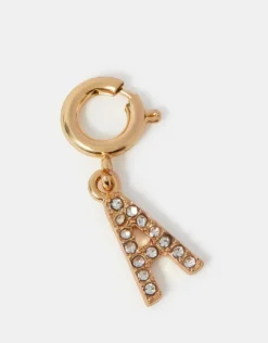 Accessorize Diamant&eacute; Initial Jewellery Charm Gold