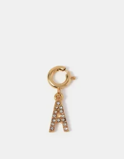 Accessorize Diamant&eacute; Initial Jewellery Charm Gold