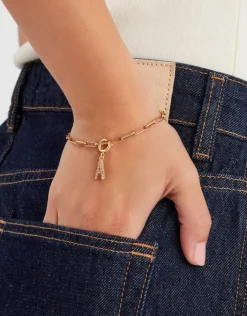 Accessorize Diamant&eacute; Initial Jewellery Charm Gold