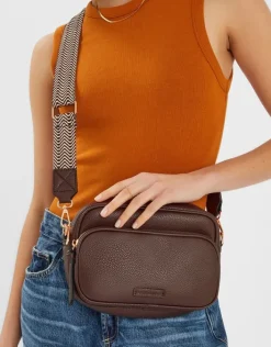 Accessorize Double Zip Camera Bag Brown