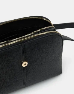 Accessorize Double-Zip Cross Body Bag Black