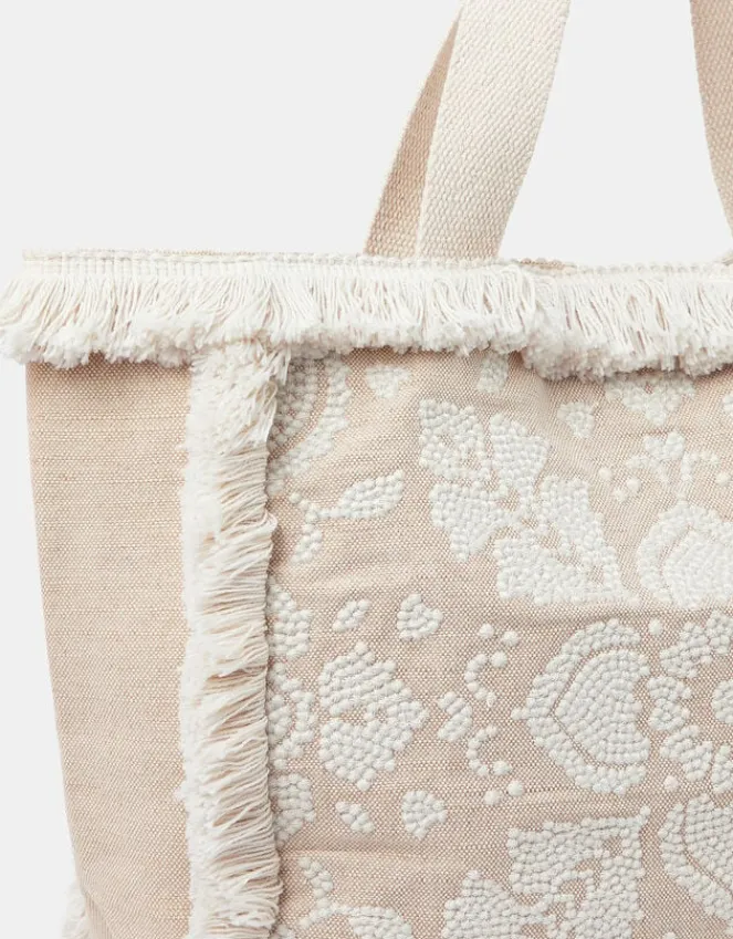 Accessorize Embroidered Fringe Tote Bag