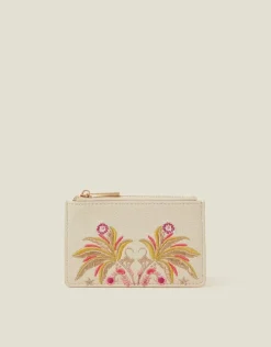 Accessorize Embroidered Palm Tree Card Holder