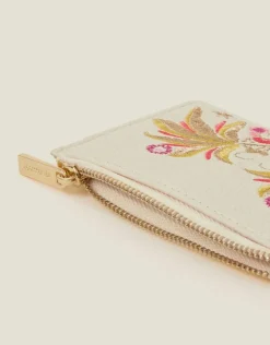 Accessorize Embroidered Palm Tree Card Holder