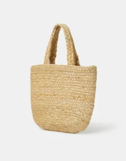 Accessorize Embroidered Starfish Jute Tote Bag