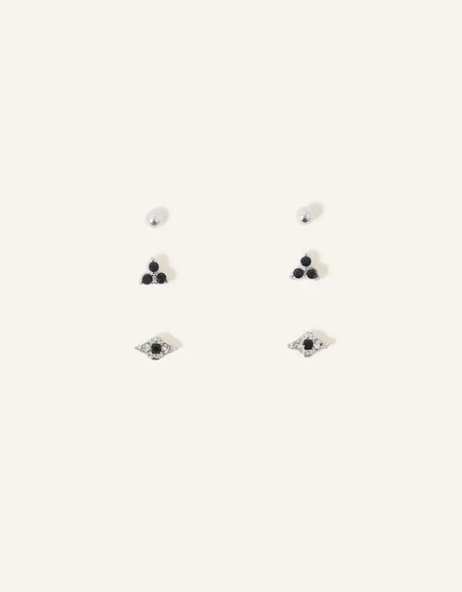 Accessorize Evil Eye Stud Earrings Set of Three