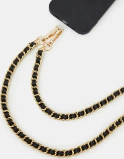Accessorize Faux Leather Chain Phone Strap