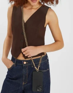 Accessorize Faux Leather Chain Phone Strap
