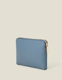 Accessorize Faux Leather Coin Purse Blue