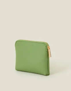 Accessorize Faux Leather Coin Purse Green