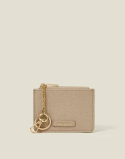 Accessorize Faux Leather Key Chain Purse Mink