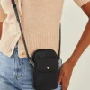 Accessorize Faux Leather Pocket Phone Bag Black