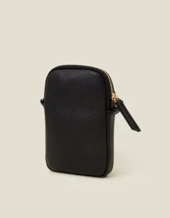 Accessorize Faux Leather Pocket Phone Bag Black