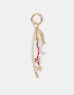 Accessorize Fish Pearl Beaded Bag Charm