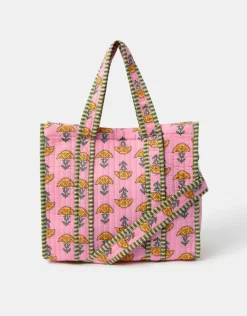 Accessorize Floral Block Print Quilted Handbag