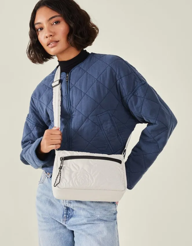 Accessorize Floral Quilted Camera Bag Cream