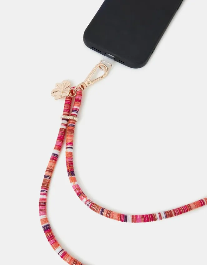 Accessorize Flower Charm Cord Phone Strap