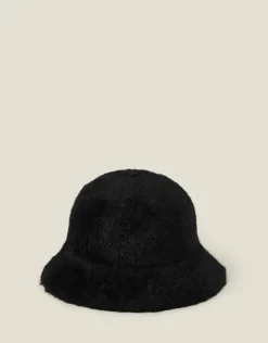 Accessorize Fluffy Bucket Hat Black