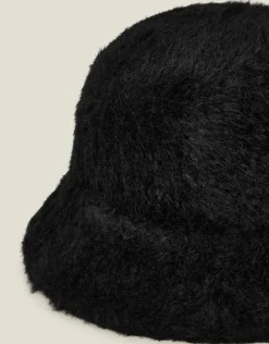 Accessorize Fluffy Bucket Hat Black