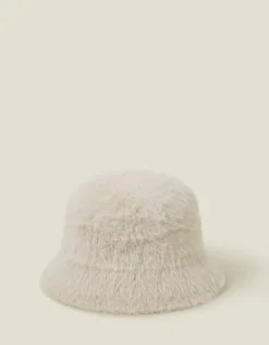 Accessorize Fluffy Bucket Hat Natural