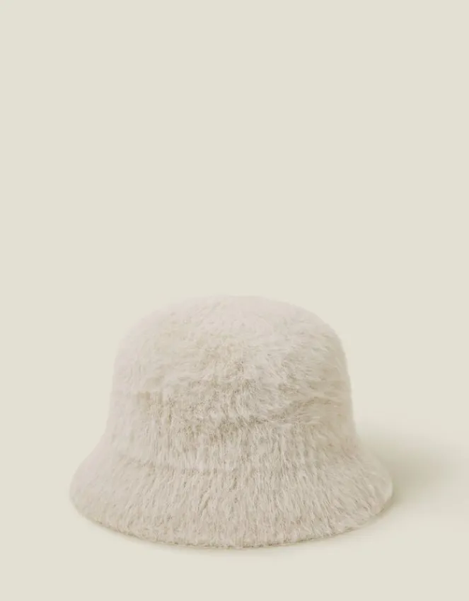 Accessorize Fluffy Bucket Hat Natural