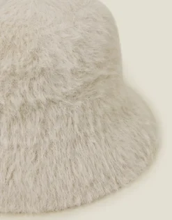 Accessorize Fluffy Bucket Hat Natural
