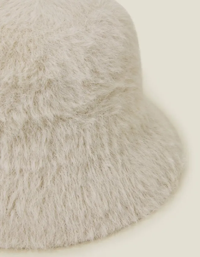 Accessorize Fluffy Bucket Hat Natural