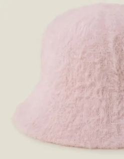 Accessorize Fluffy Bucket Hat Pink
