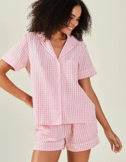 Accessorize Gingham Short Pyjamas Set Pink