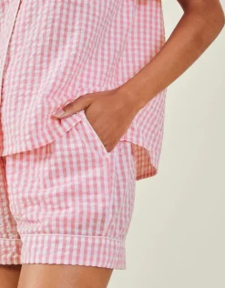 Accessorize Gingham Short Pyjamas Set Pink