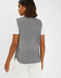 Accessorize Gingham Waistcoat Black