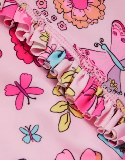 Accessorize Girl Retro Bloom Long Sleeve Swimsuit Multi