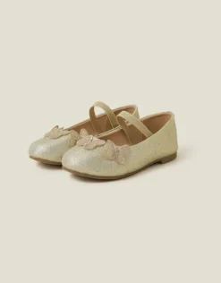 Accessorize Girls Butterfly Ballet Flats Gold