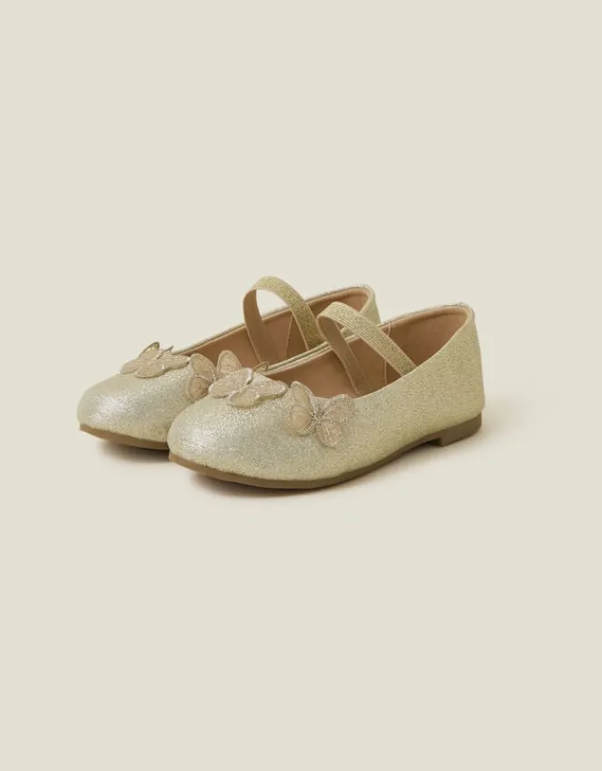 Accessorize Girls Butterfly Ballet Flats Gold