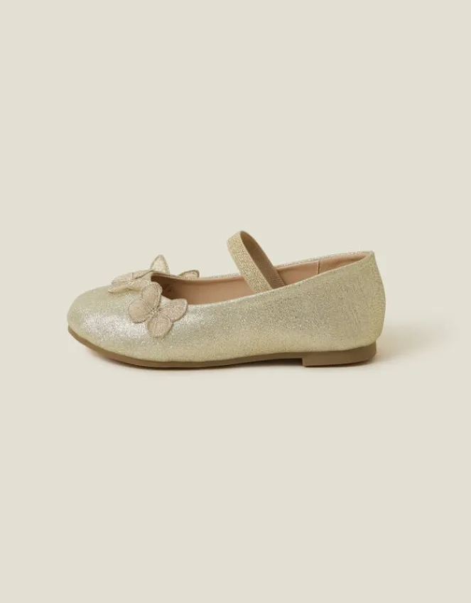 Accessorize Girls Butterfly Ballet Flats Gold