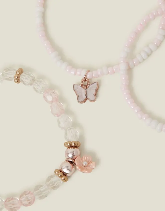 Accessorize Girls Butterfly Charm Necklace and Bracelet Set