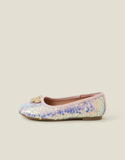 Accessorize Girls Butterfly Sequin Ballet Flats Pink