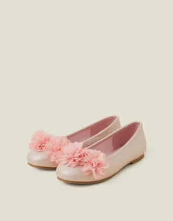 Accessorize Girls Corsage Flower Ballet Flats Pink