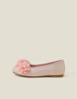 Accessorize Girls Corsage Flower Ballet Flats Pink