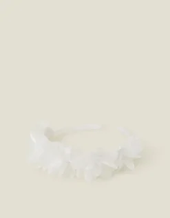 Accessorize Girls Corsage Flower Crown Headband Ivory